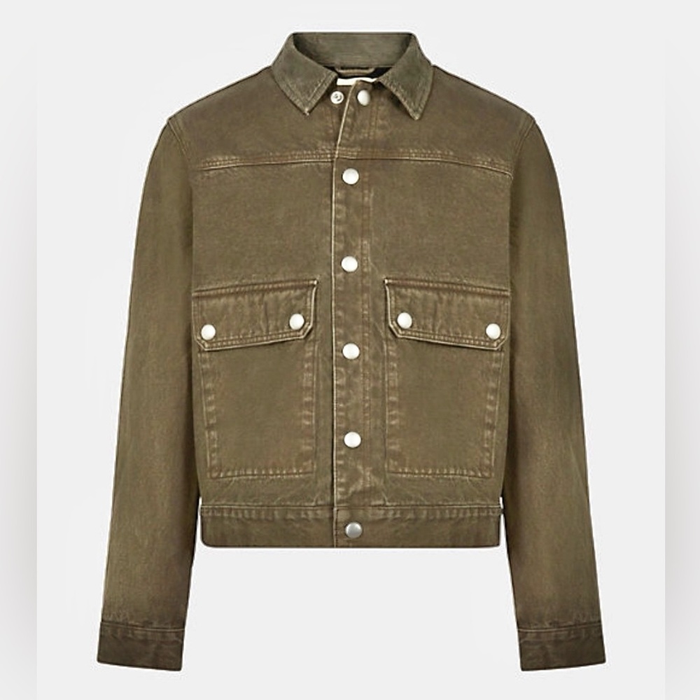 NEW AllSaints Derny Denim trucker Jacket MEDIUM Meadow Brown